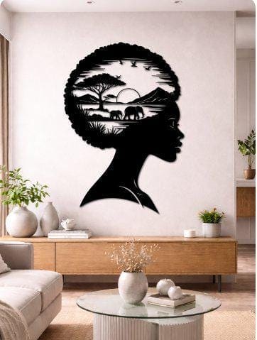 Art Mural Metalik – Gruaja Afrikane · Modeli 2 – punim artizanal çeliku nga AR-TI Atelier – foto 9