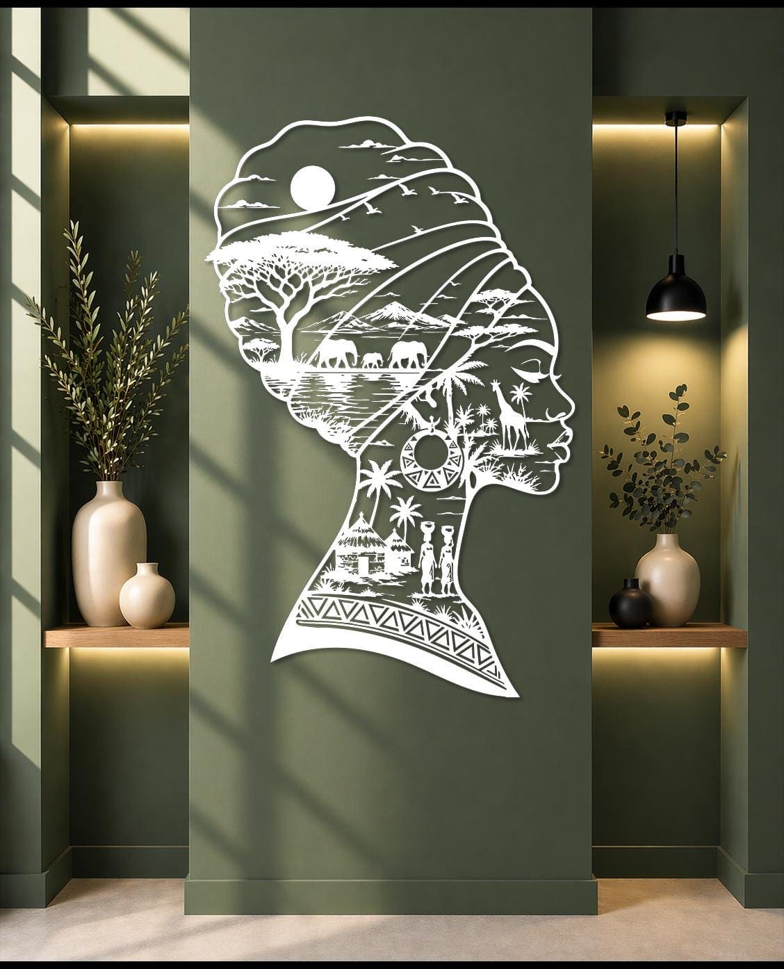 Art Mural Metalik – Gruaja Afrikane – punim artizanal çeliku nga AR-TI Atelier – foto 10