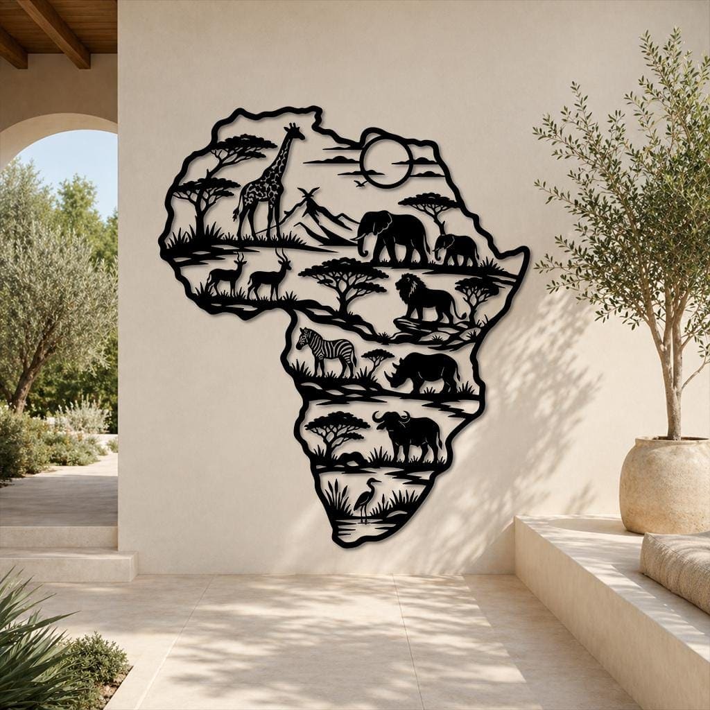 Art Mural Metalik – Harta e Afrikës – punim artizanal çeliku nga AR-TI Atelier – foto 2
