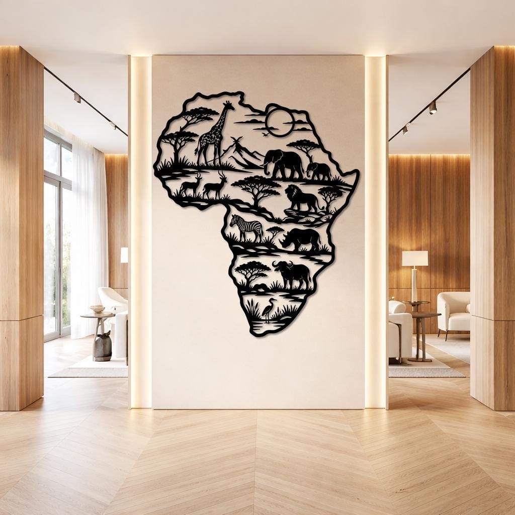 Art Mural Metalik – Harta e Afrikës – punim artizanal çeliku nga AR-TI Atelier – foto 3