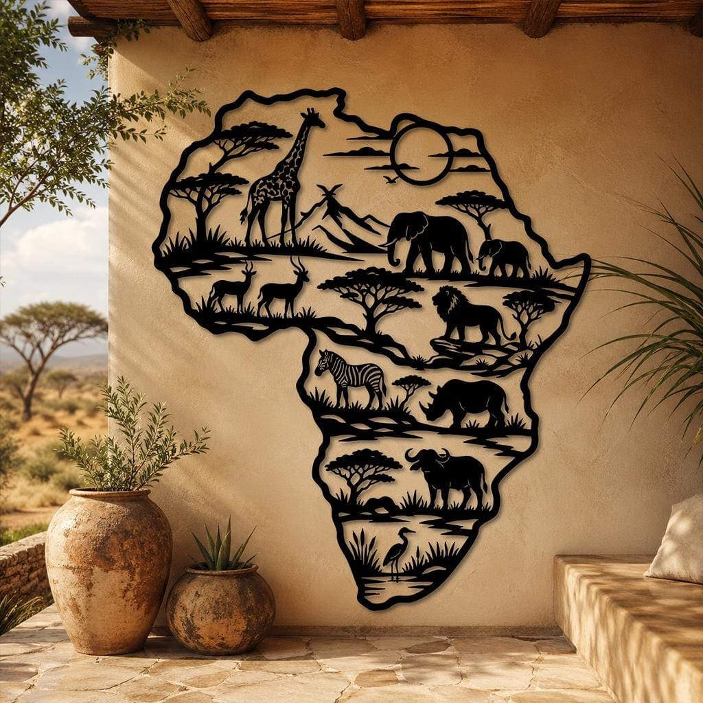 Art Mural Metalik – Harta e Afrikës – punim artizanal çeliku nga AR-TI Atelier – foto 4