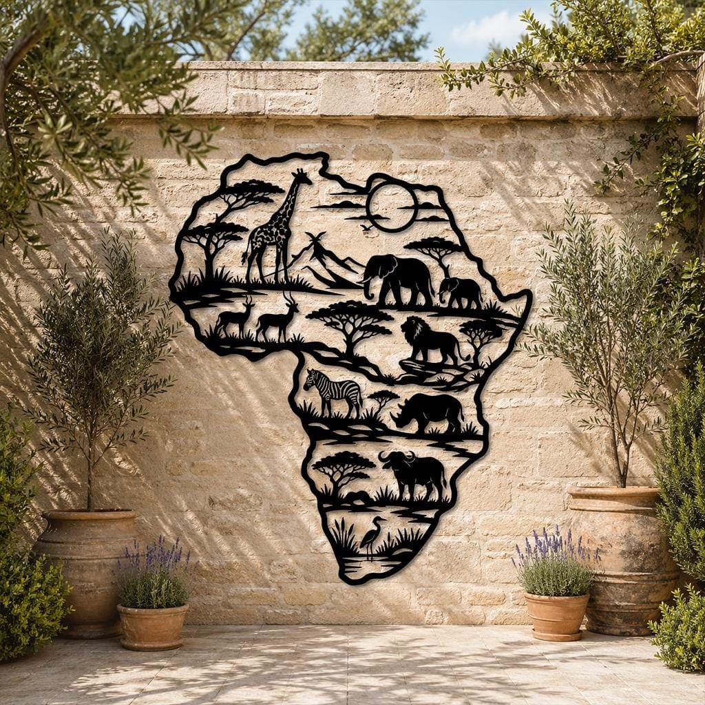 Art Mural Metalik – Harta e Afrikës – punim artizanal çeliku nga AR-TI Atelier – foto 5