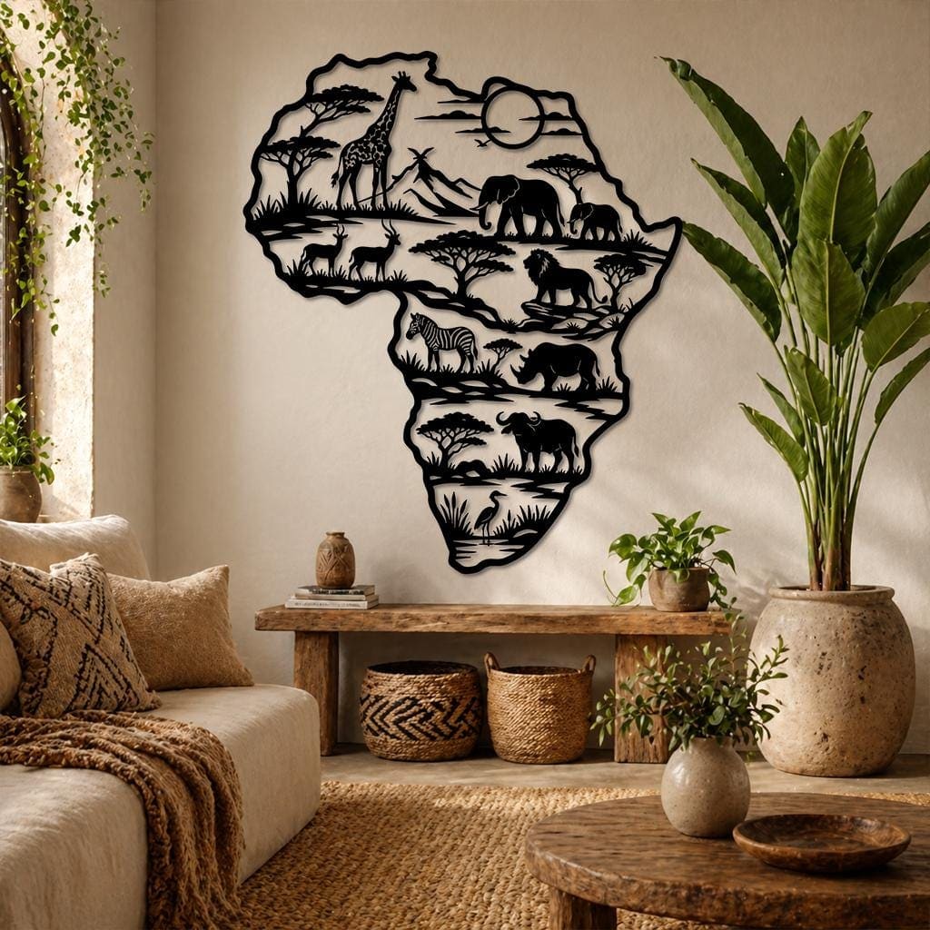 Art Mural Metalik – Harta e Afrikës – punim artizanal çeliku nga AR-TI Atelier – foto 6
