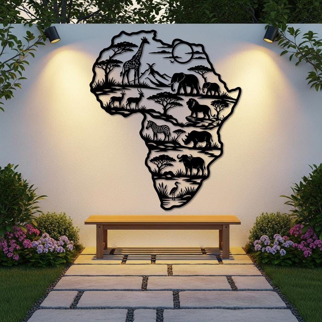 Art Mural Metalik – Harta e Afrikës – punim artizanal çeliku nga AR-TI Atelier – foto 9