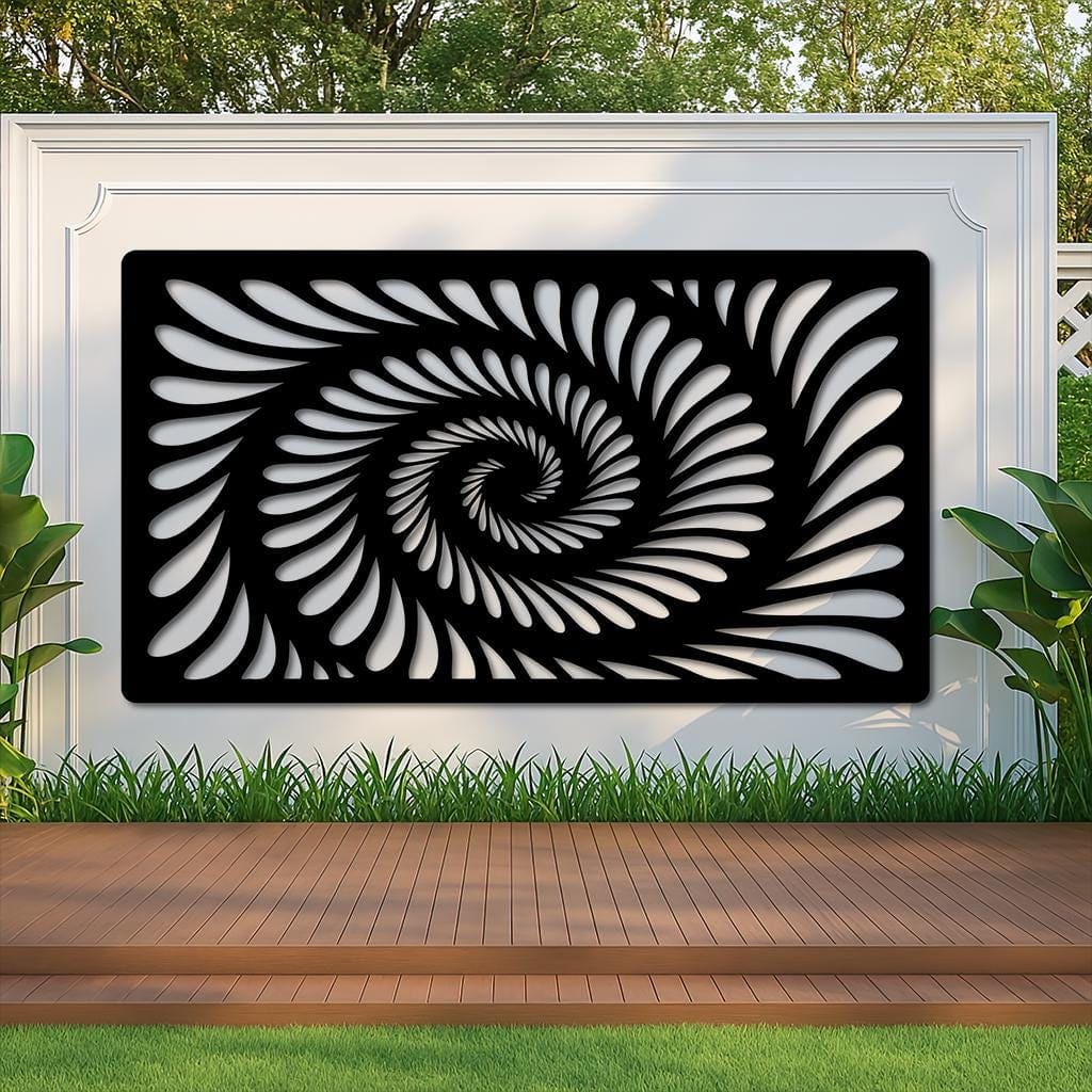 Art Mural Metalik – Iluzioni Optik Spirale – punim artizanal nga AR-TI Atelier