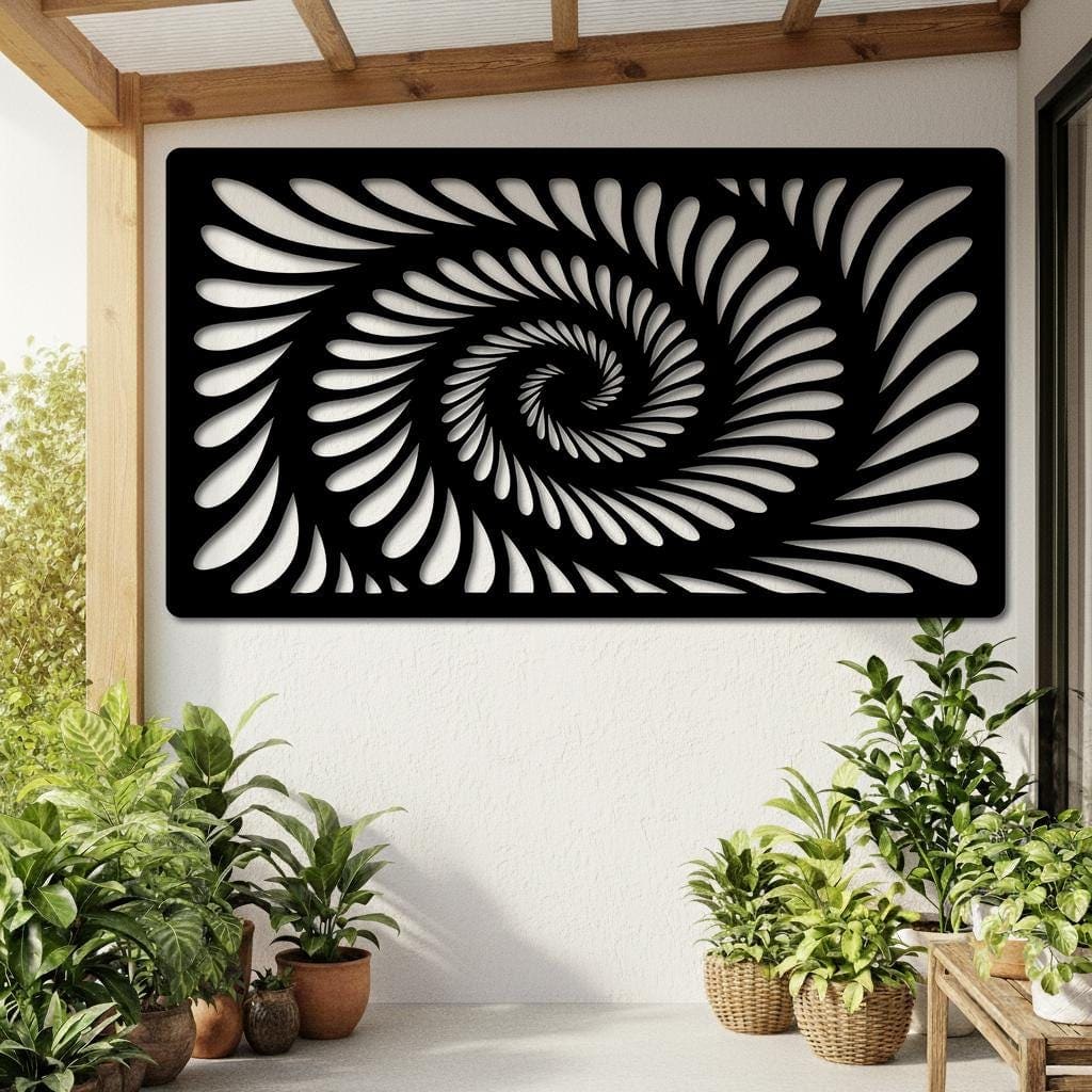 Art Mural Metalik – Iluzioni Optik Spirale – punim artizanal çeliku nga AR-TI Atelier – foto 4