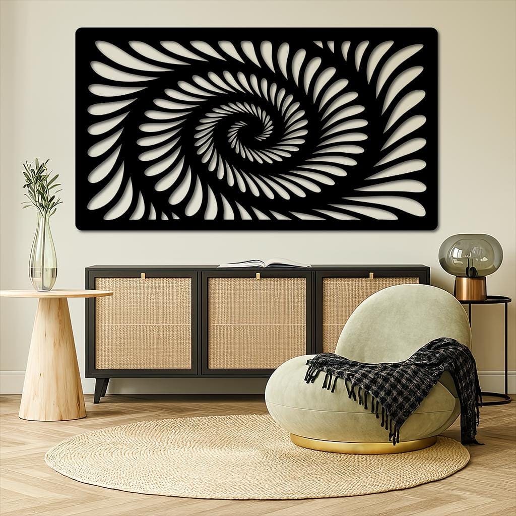 Art Mural Metalik – Iluzioni Optik Spirale – punim artizanal çeliku nga AR-TI Atelier – foto 5