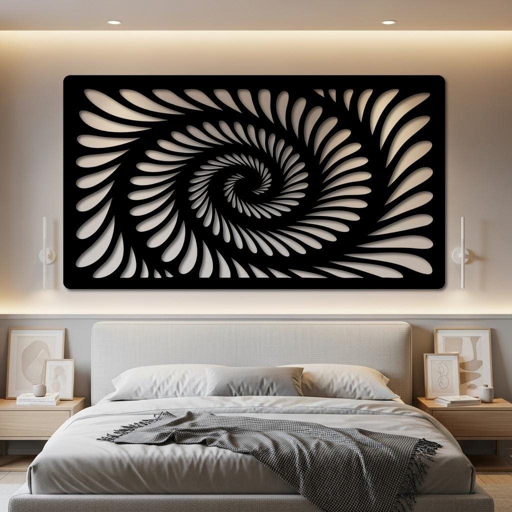 Art Mural Metalik – Iluzioni Optik Spirale – punim artizanal çeliku nga AR-TI Atelier – foto 6