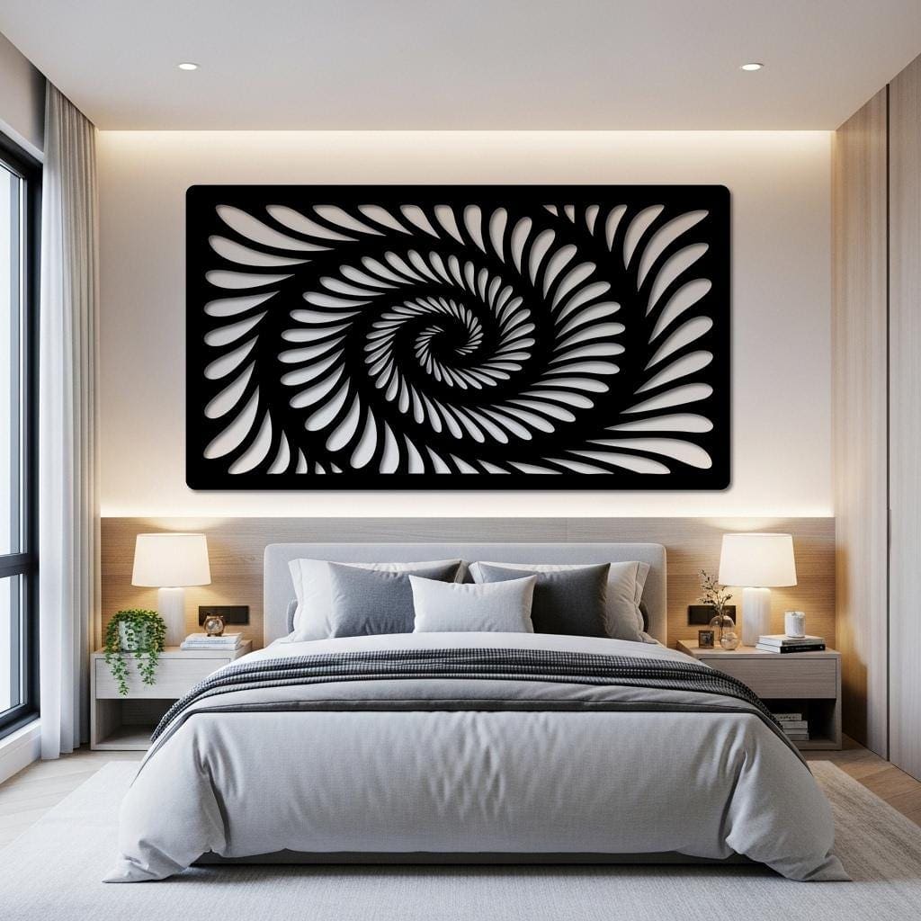 Art Mural Metalik – Iluzioni Optik Spirale – punim artizanal çeliku nga AR-TI Atelier – foto 7