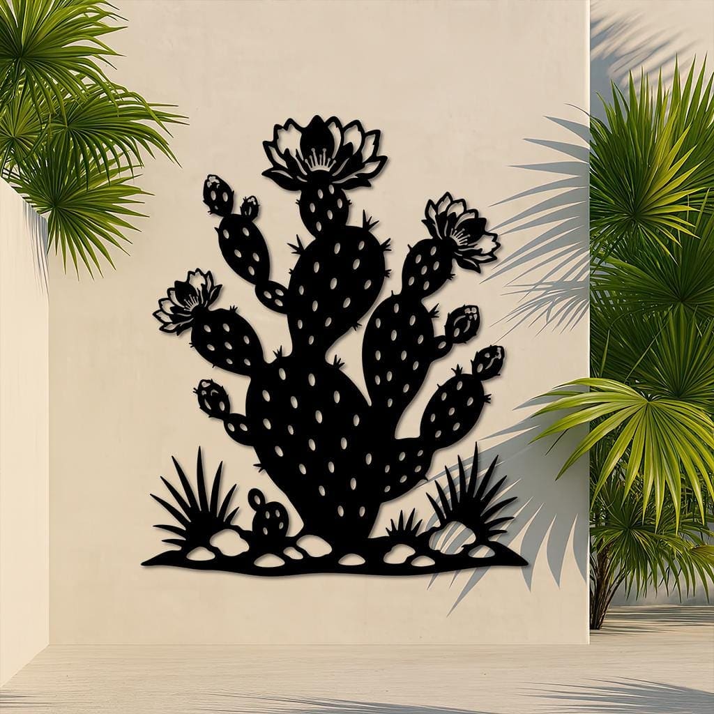 Art Mural Metalik – Kaktusi Opuntia – punim artizanal çeliku nga AR-TI Atelier – foto 7