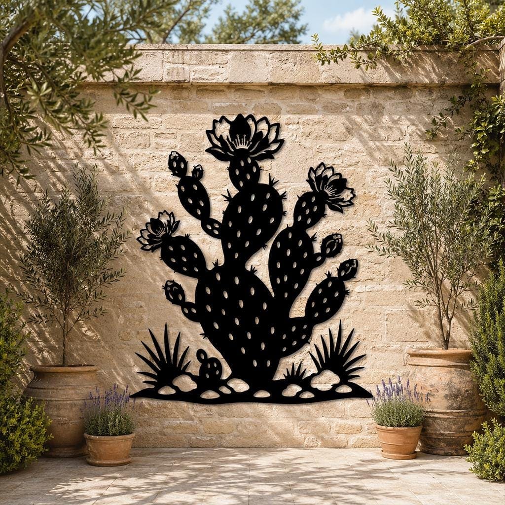 Art Mural Metalik – Kaktusi Opuntia – punim artizanal çeliku nga AR-TI Atelier – foto 8