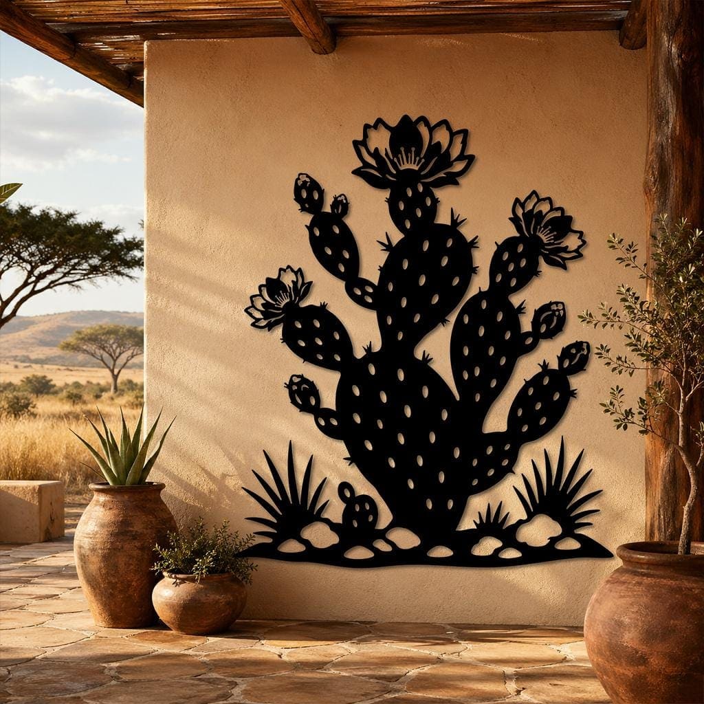 Art Mural Metalik – Kaktusi Opuntia – punim artizanal çeliku nga AR-TI Atelier – foto 9