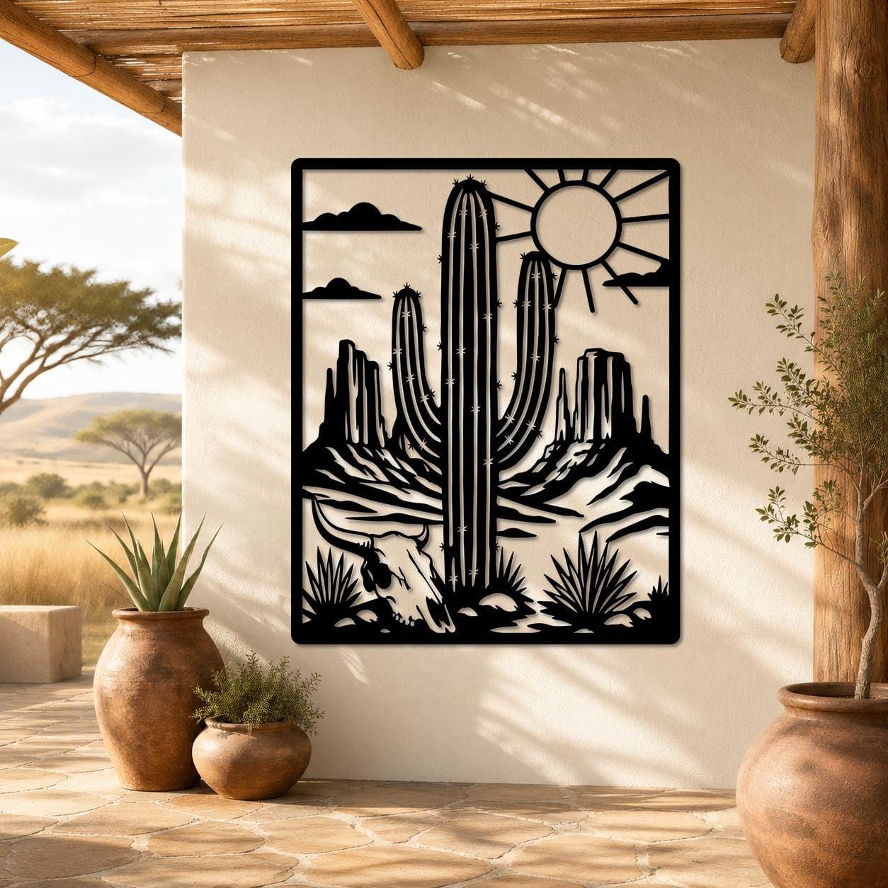 Art Mural Metalik – Kaktusi Saguaro · Modeli 2 – punim artizanal çeliku nga AR-TI Atelier – foto 4