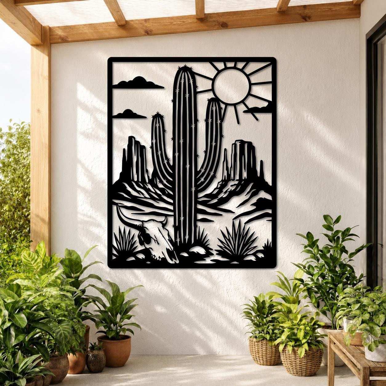 Art Mural Metalik – Kaktusi Saguaro · Modeli 2 – punim artizanal çeliku nga AR-TI Atelier – foto 5