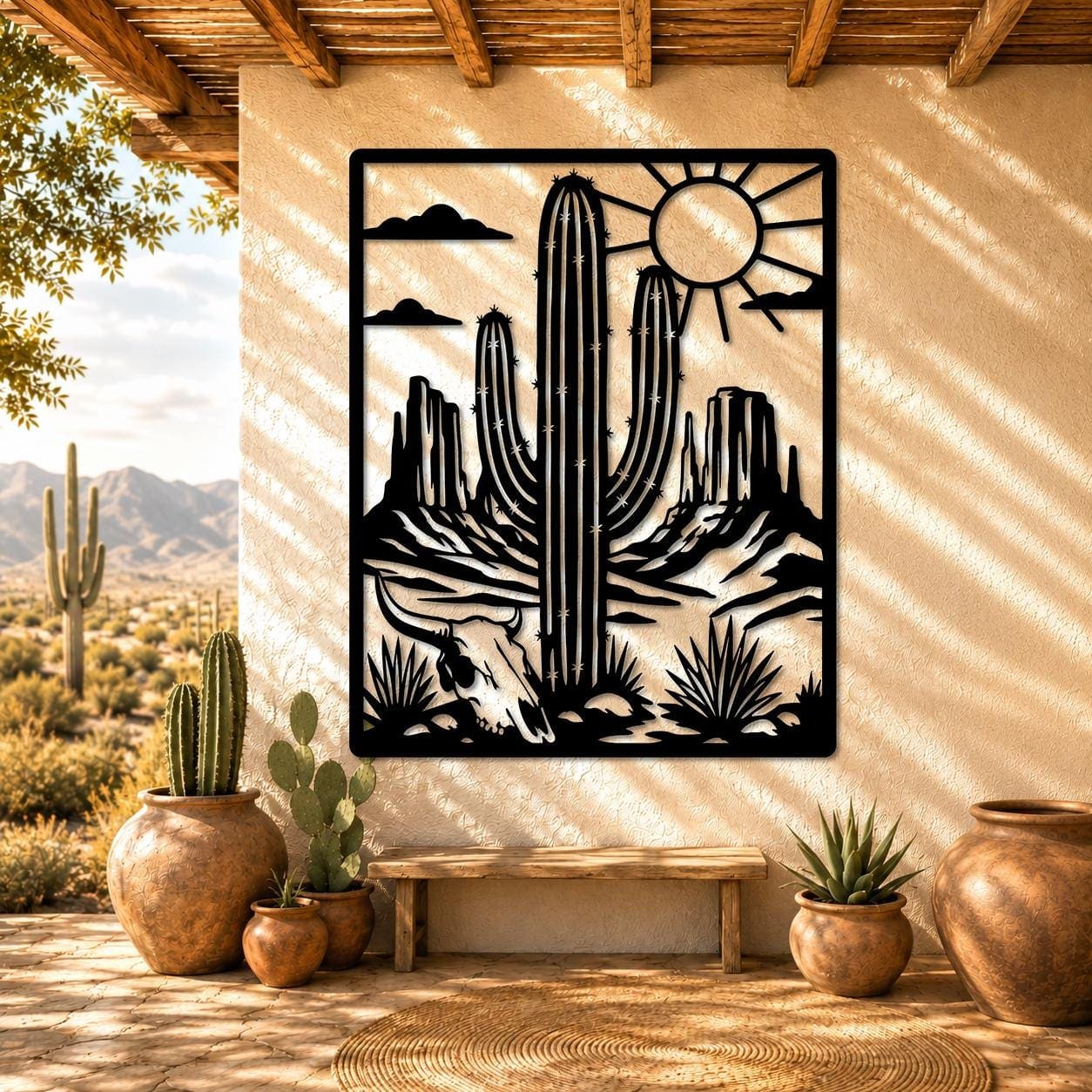 Art Mural Metalik – Kaktusi Saguaro · Modeli 2 – punim artizanal çeliku nga AR-TI Atelier – foto 7