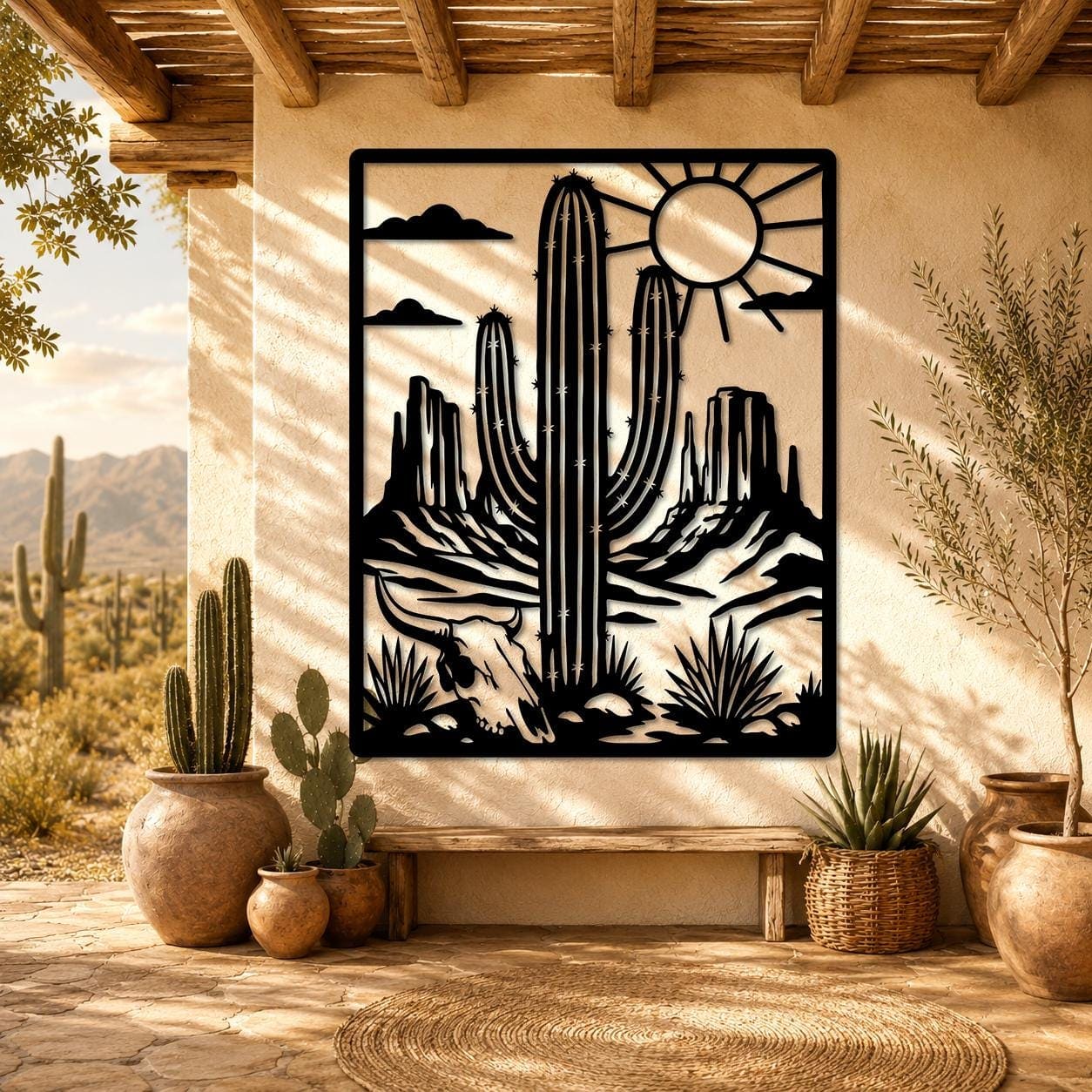 Art Mural Metalik – Kaktusi Saguaro · Modeli 2 – punim artizanal çeliku nga AR-TI Atelier – foto 8