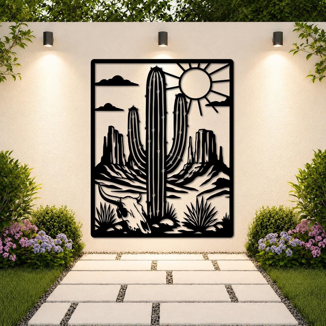Art Mural Metalik – Kaktusi Saguaro · Modeli 2 – punim artizanal çeliku nga AR-TI Atelier – foto 9