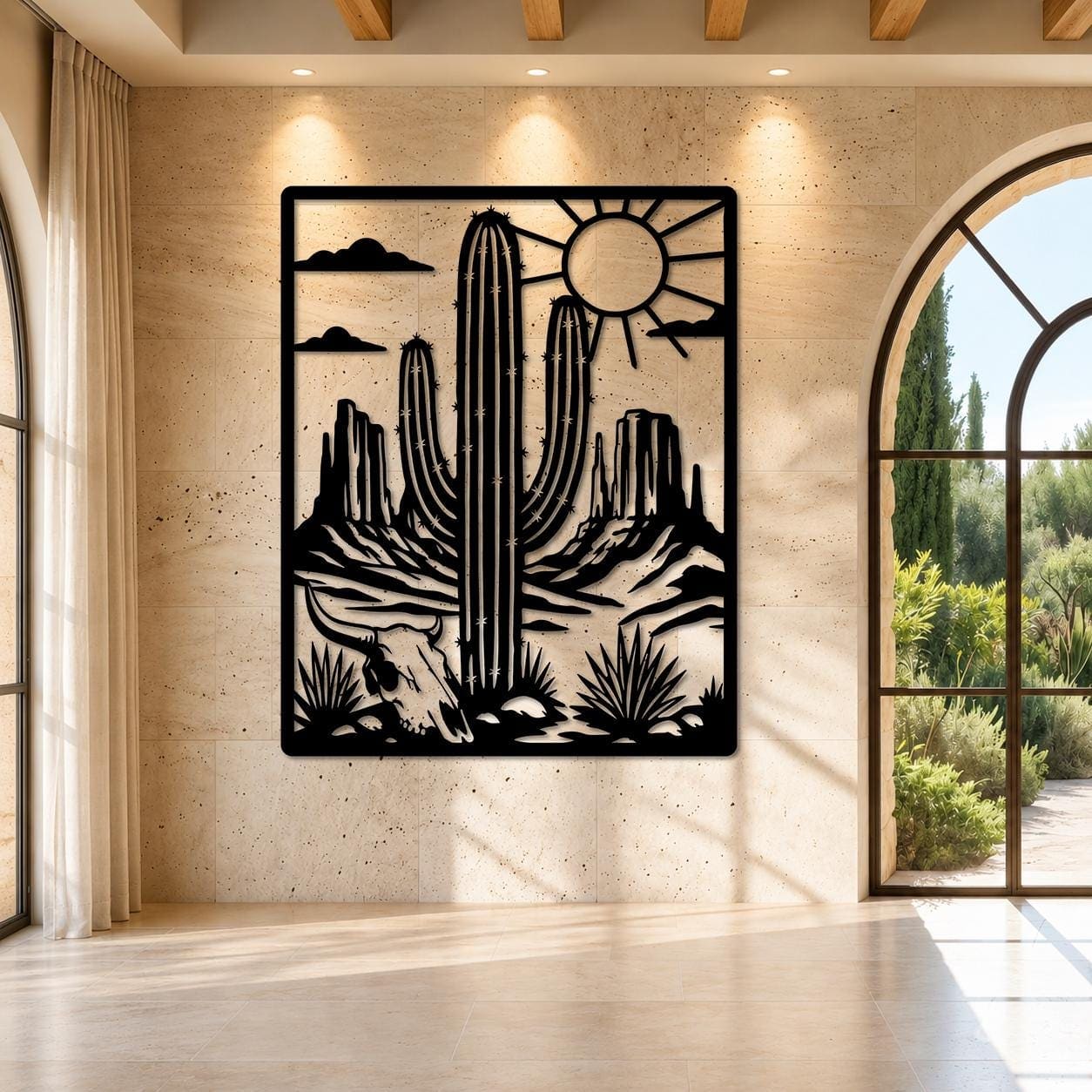 Art Mural Metalik – Kaktusi Saguaro · Modeli 2 – punim artizanal çeliku nga AR-TI Atelier – foto 10