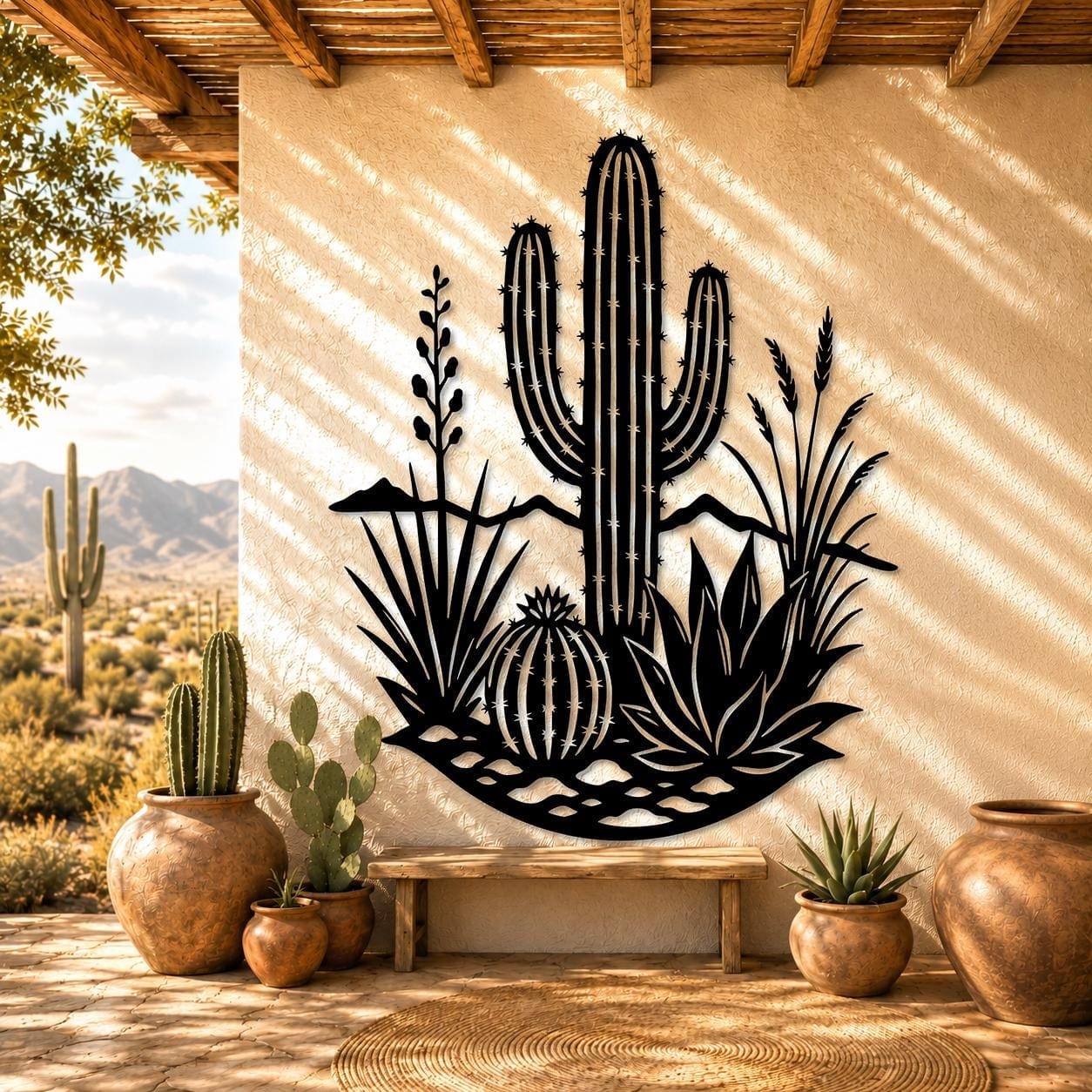 Art Mural Metalik – Kaktusi Saguaro – punim artizanal çeliku nga AR-TI Atelier – foto 2