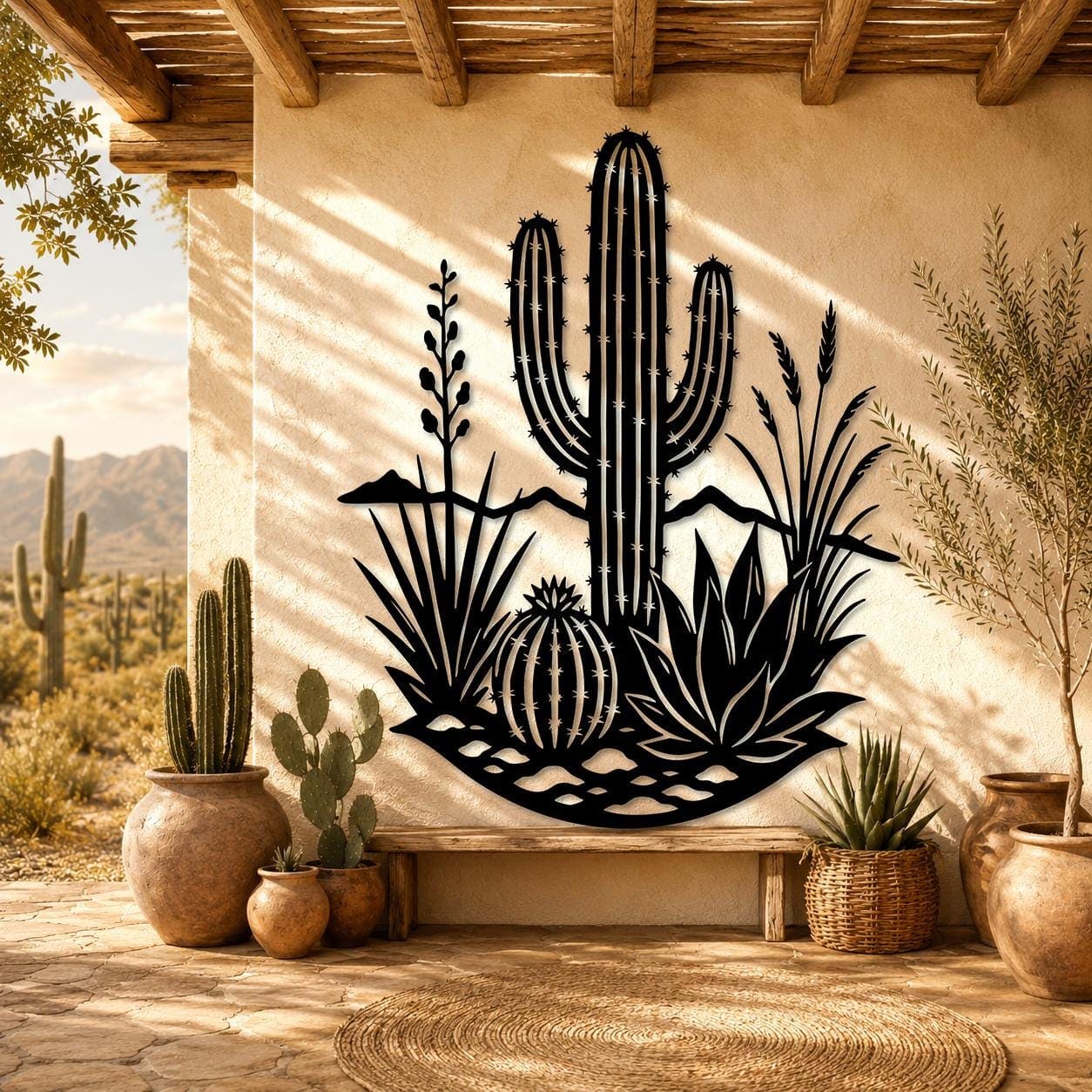 Art Mural Metalik – Kaktusi Saguaro – punim artizanal çeliku nga AR-TI Atelier – foto 3