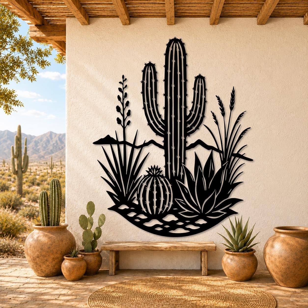 Art Mural Metalik – Kaktusi Saguaro – punim artizanal çeliku nga AR-TI Atelier – foto 4