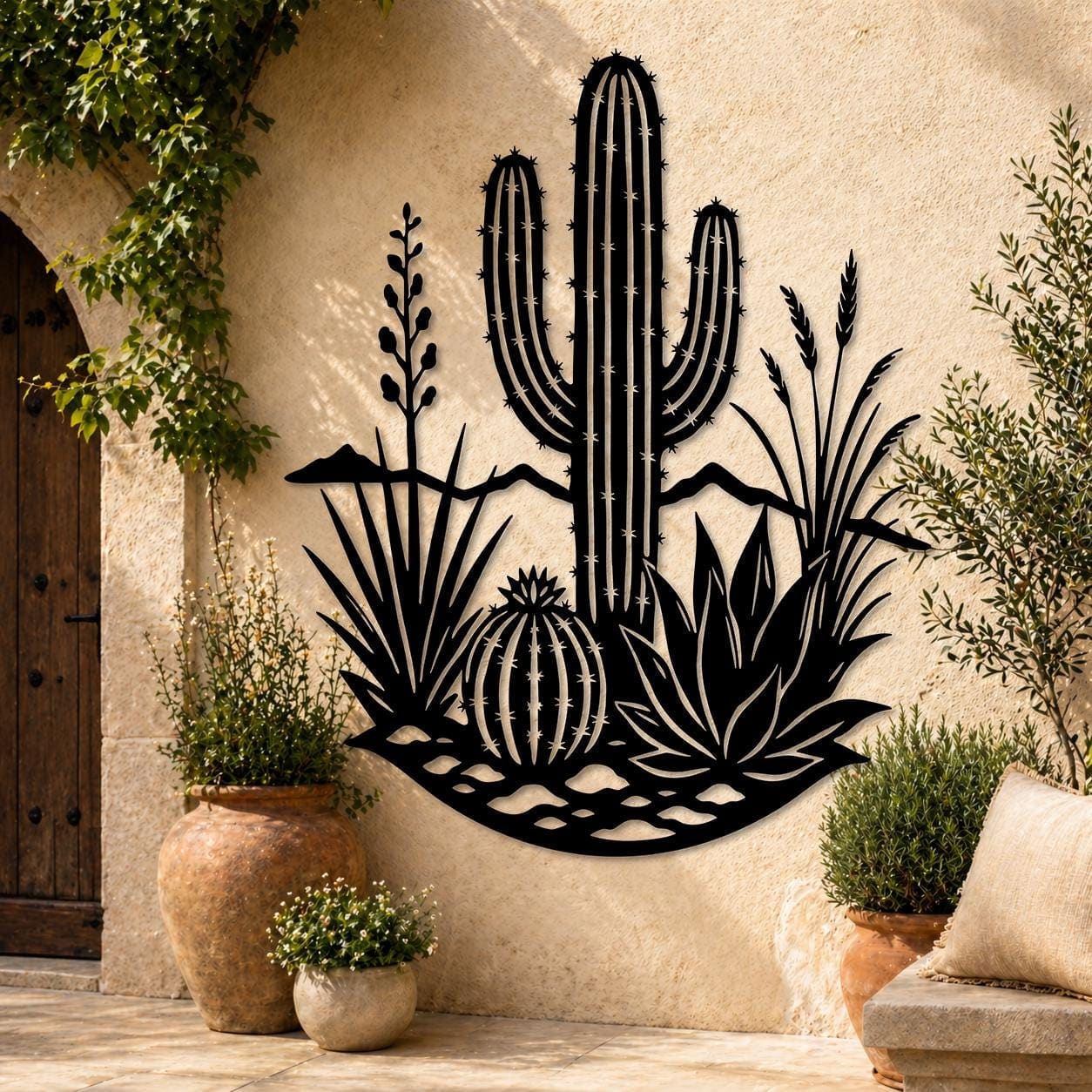 Art Mural Metalik – Kaktusi Saguaro – punim artizanal çeliku nga AR-TI Atelier – foto 7