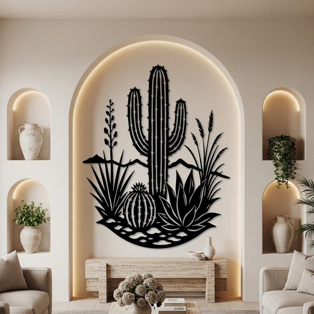 Art Mural Metalik – Kaktusi Saguaro – punim artizanal çeliku nga AR-TI Atelier – foto 9
