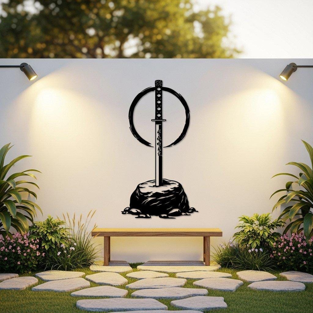 Art Mural Metalik – Katana – punim artizanal çeliku nga AR-TI Atelier – foto 6