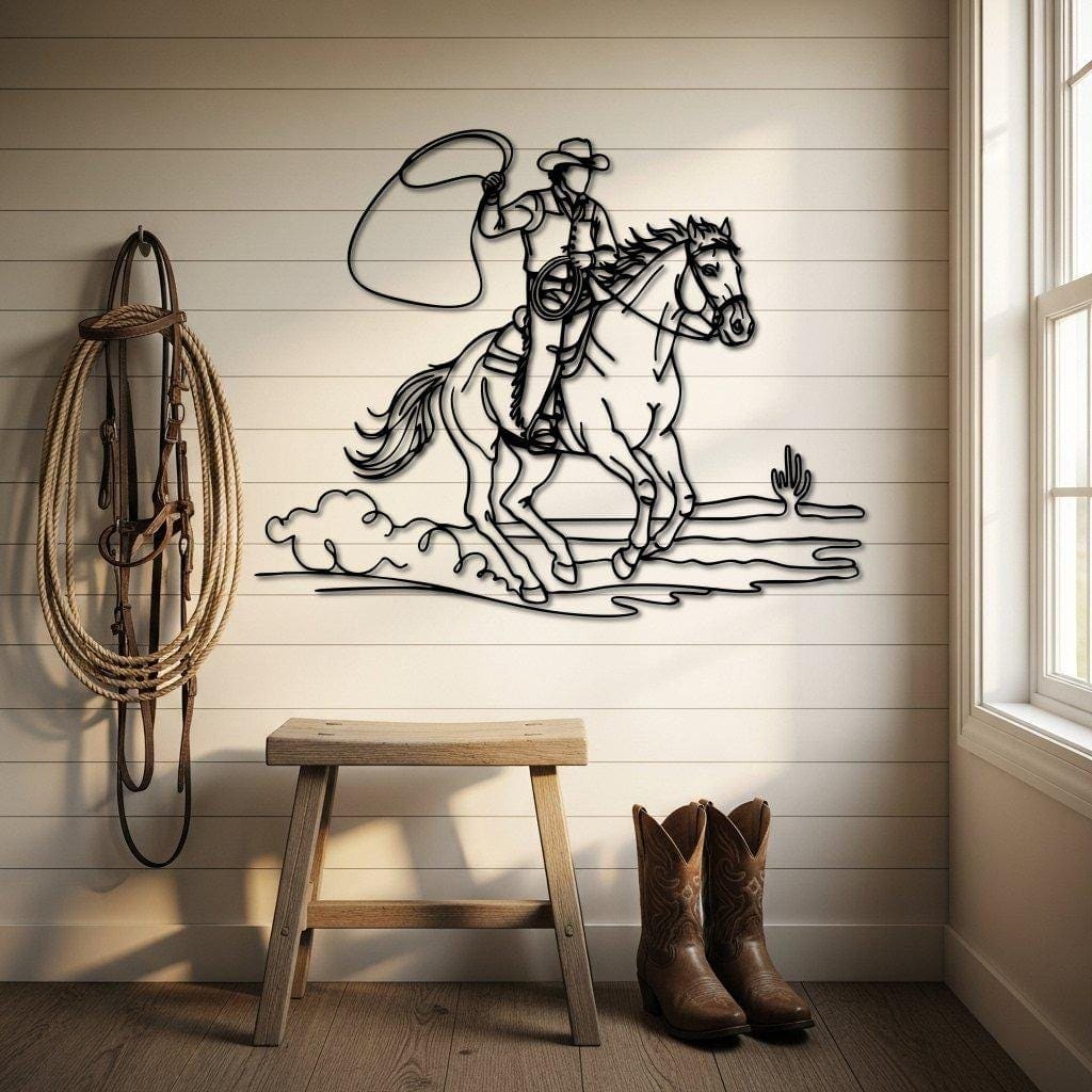 Art Mural Metalik – Kauboji me Lak – punim artizanal nga AR-TI Atelier
