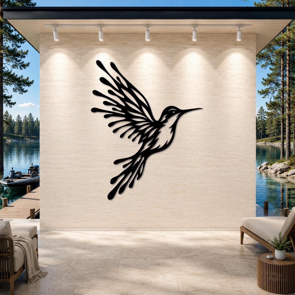 Art Mural Metalik – Kolibri – punim artizanal çeliku nga AR-TI Atelier – foto 3