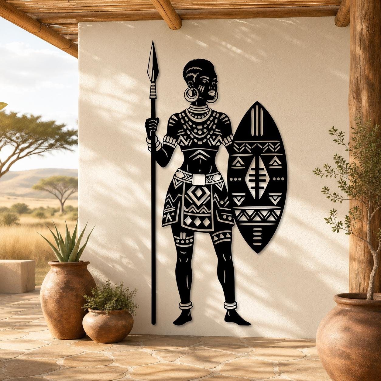 Art Mural Metalik – Luftëtarja Afrikane – punim artizanal nga AR-TI Atelier