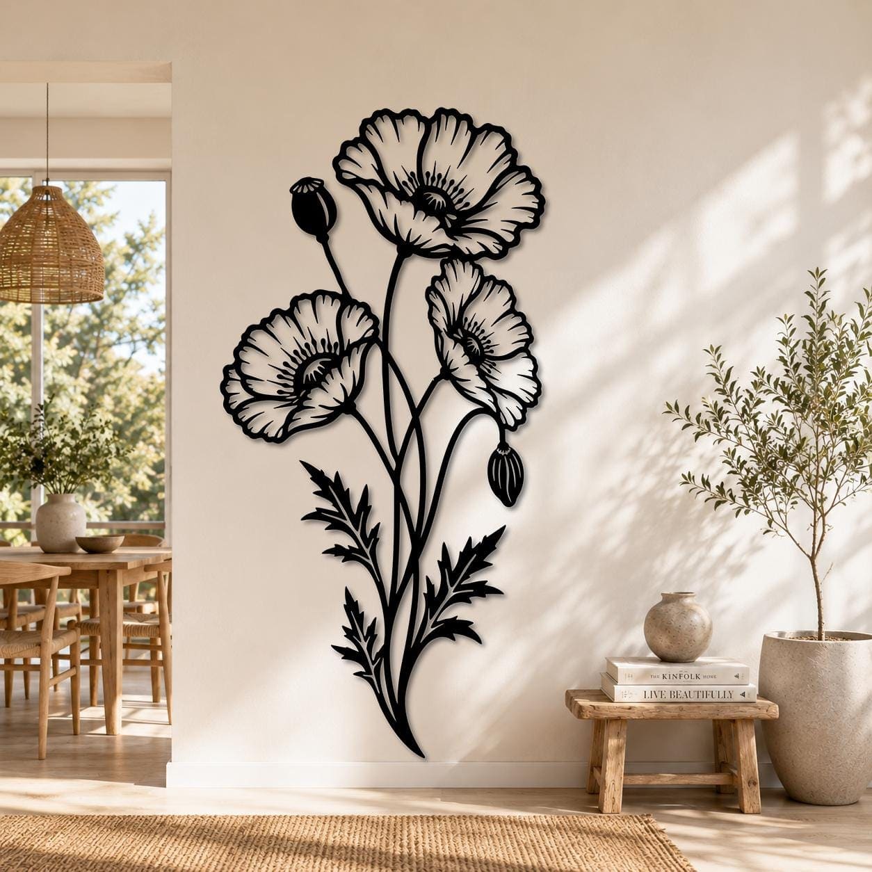 Art Mural Metalik – Lulëkuqja – punim artizanal nga AR-TI Atelier