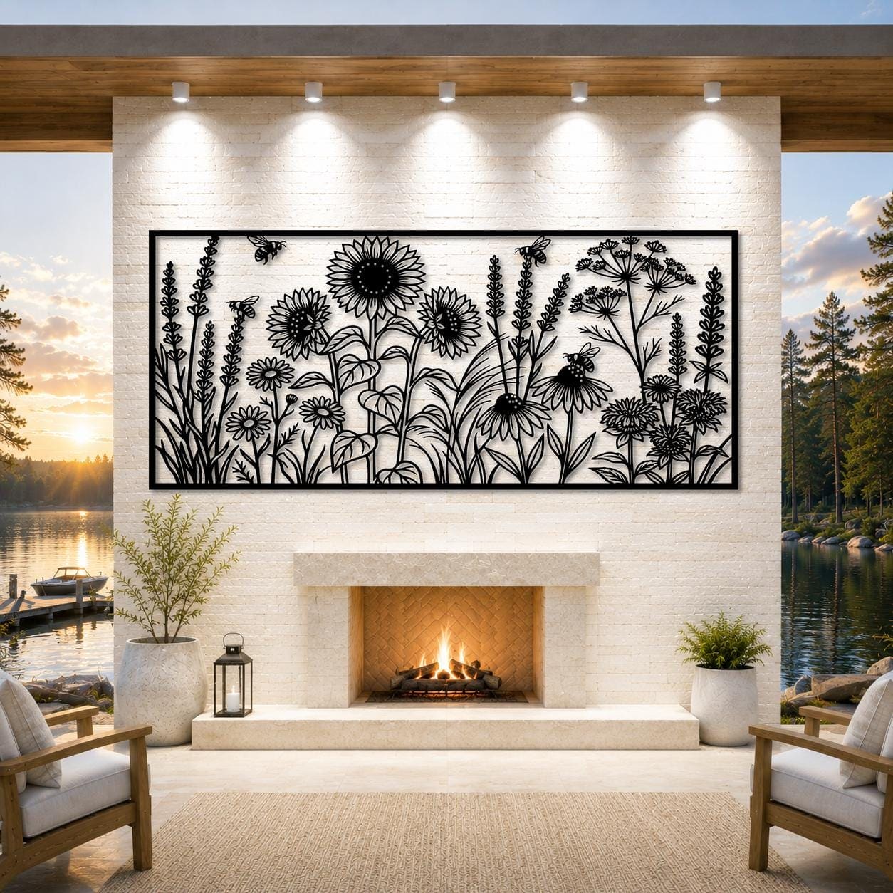 Art Mural Metalik – Lulet e Egra – punim artizanal nga AR-TI Atelier