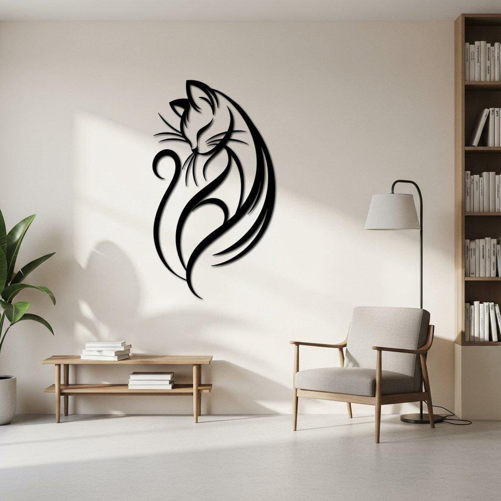 Art Mural Metalik – Macja – punim artizanal çeliku nga AR-TI Atelier – foto 4