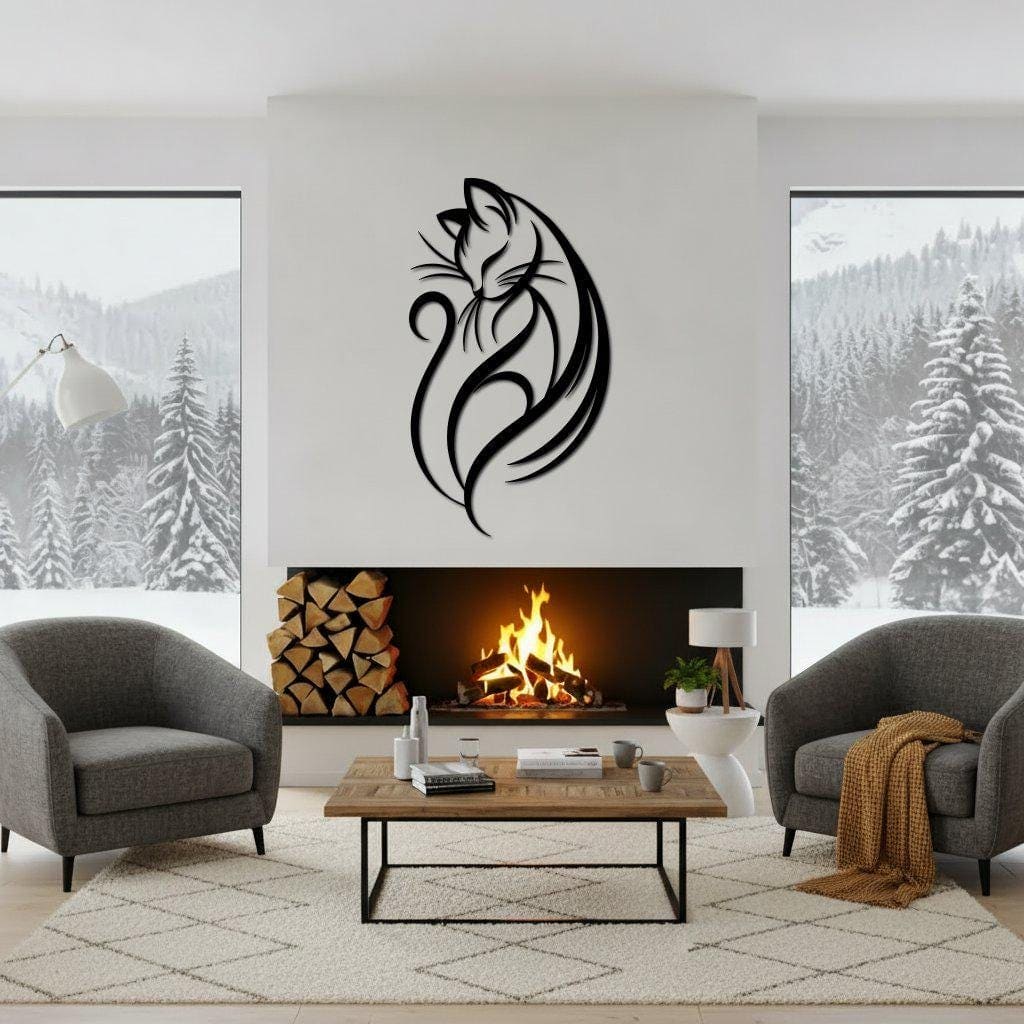 Art Mural Metalik – Macja – punim artizanal çeliku nga AR-TI Atelier – foto 5
