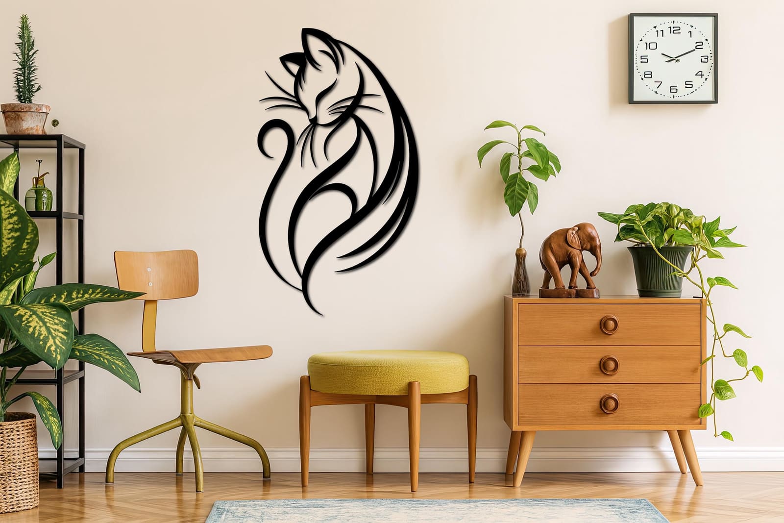 Art Mural Metalik – Macja – punim artizanal çeliku nga AR-TI Atelier – foto 10