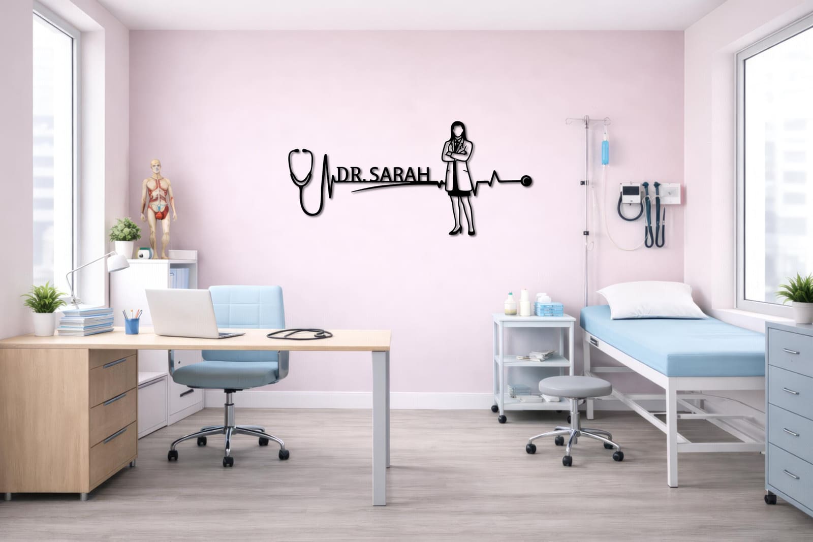 Art Mural Metalik – Mjekja – punim artizanal nga AR-TI Atelier