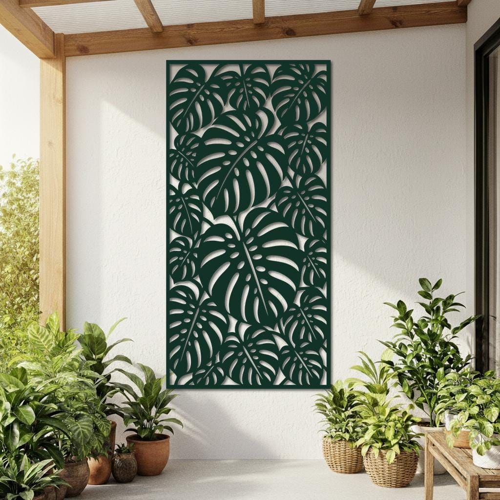 Art Mural Metalik – Monstera – punim artizanal nga AR-TI Atelier