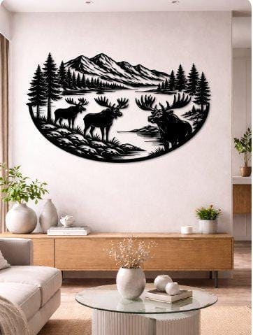 Art Mural Metalik – Moose · Modeli 2 – punim artizanal çeliku nga AR-TI Atelier – foto 3