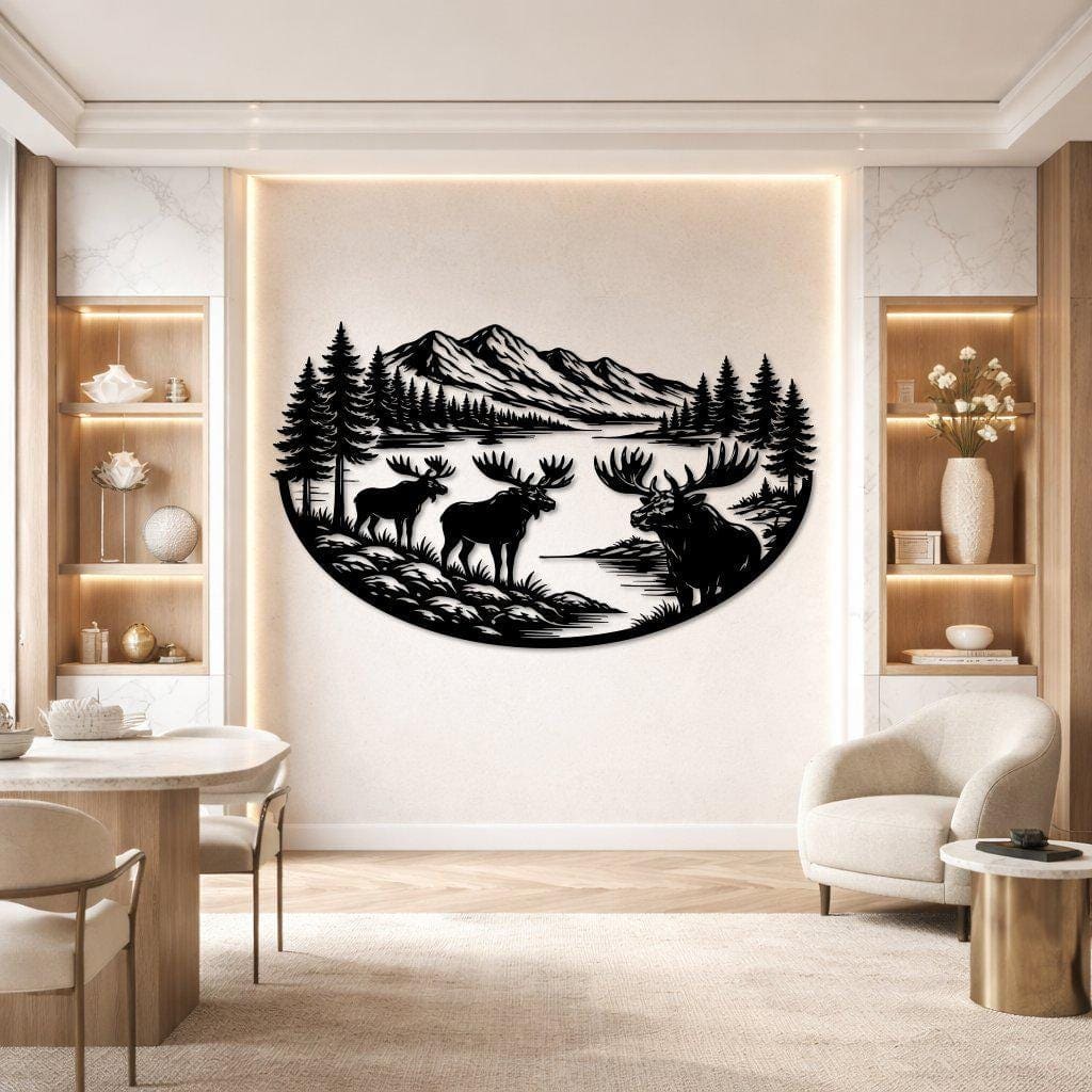 Art Mural Metalik – Moose · Modeli 2 – punim artizanal çeliku nga AR-TI Atelier – foto 4