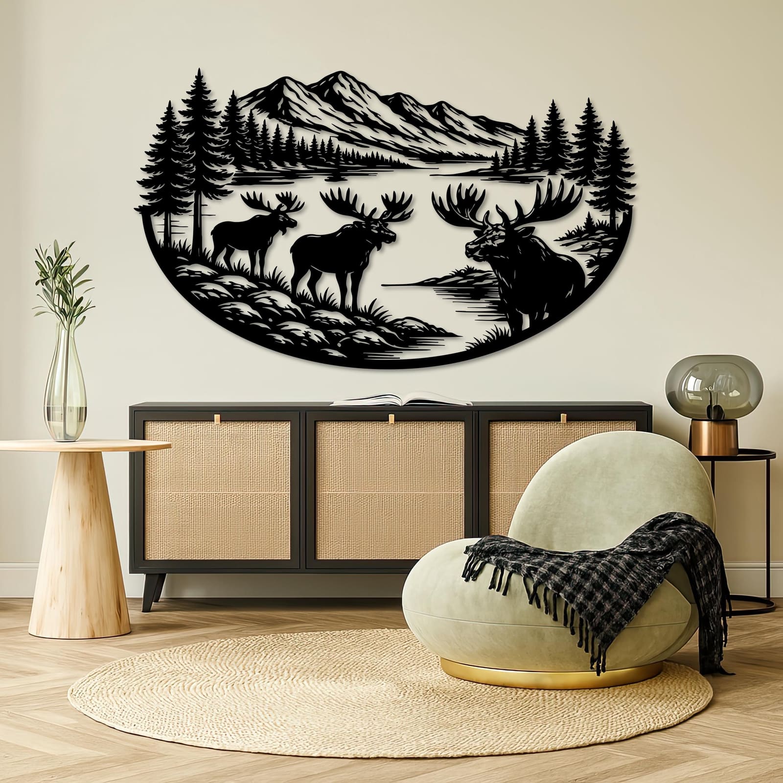 Art Mural Metalik – Moose · Modeli 2 – punim artizanal çeliku nga AR-TI Atelier – foto 5