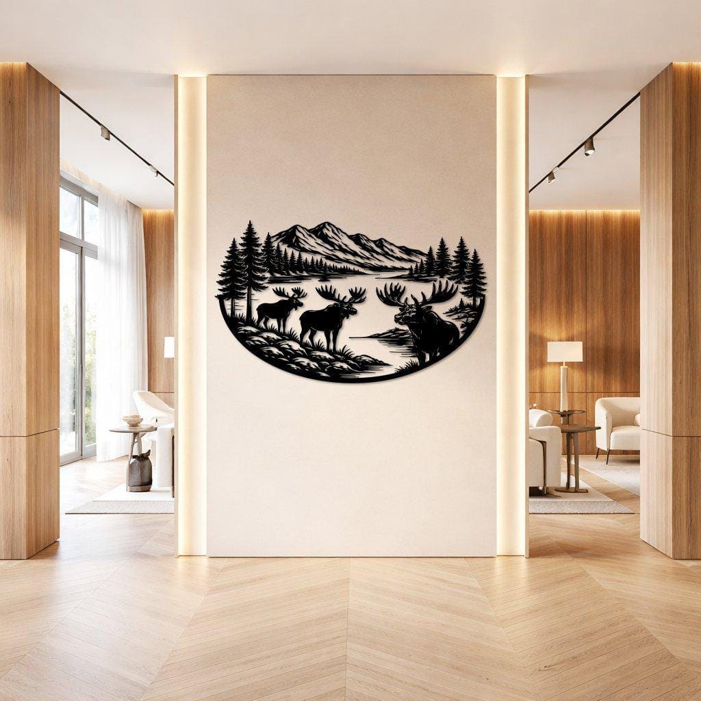 Art Mural Metalik – Moose · Modeli 2 – punim artizanal çeliku nga AR-TI Atelier – foto 6