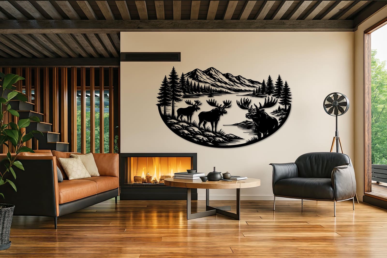 Art Mural Metalik – Moose · Modeli 2 – punim artizanal çeliku nga AR-TI Atelier – foto 8