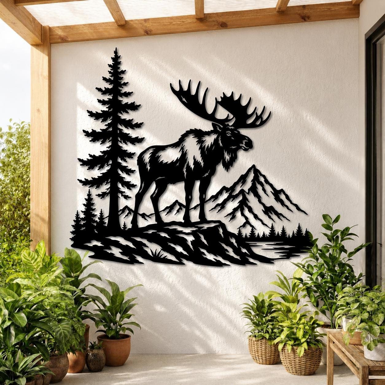 Art Mural Metalik – Moose – punim artizanal nga AR-TI Atelier