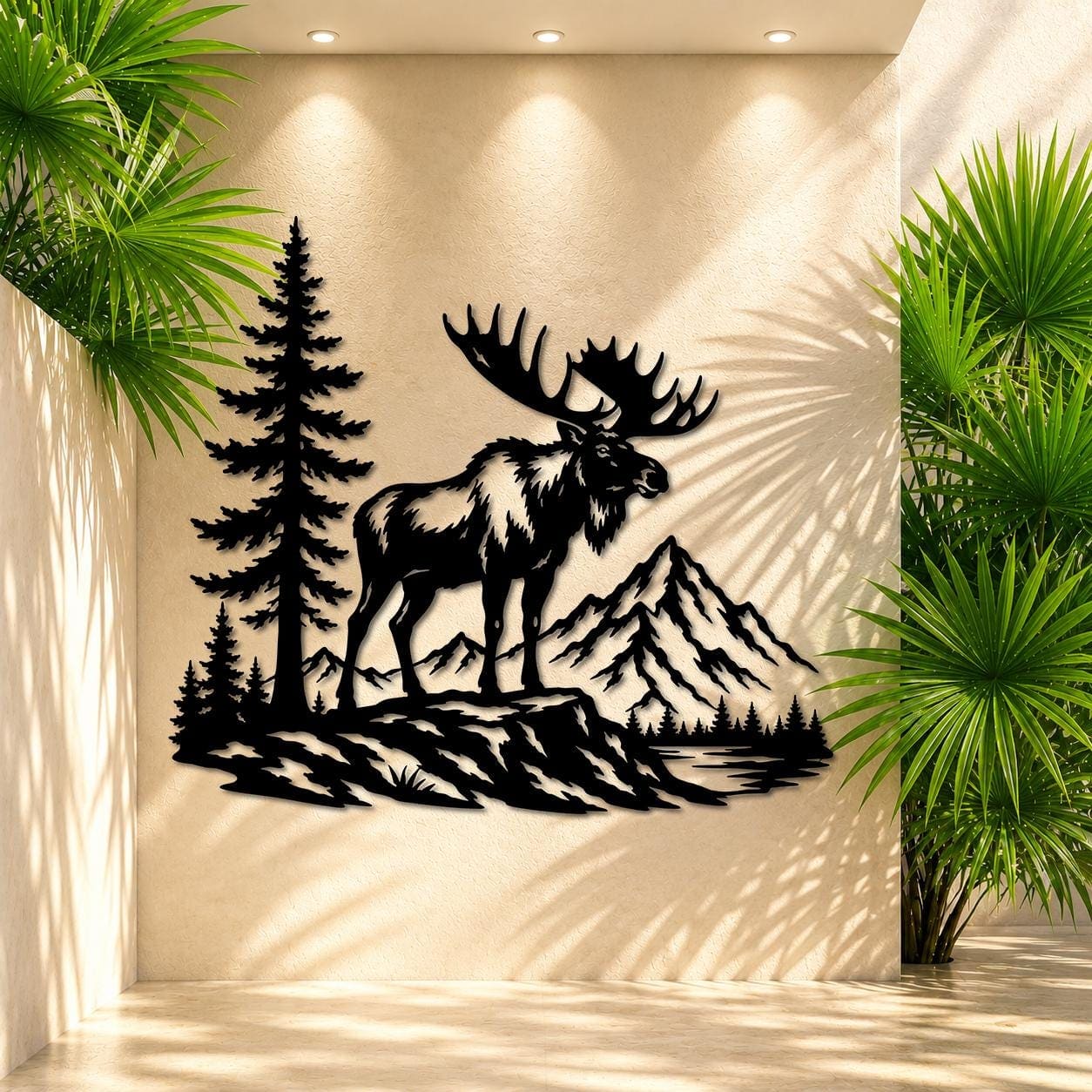 Art Mural Metalik – Moose – punim artizanal çeliku nga AR-TI Atelier – foto 2