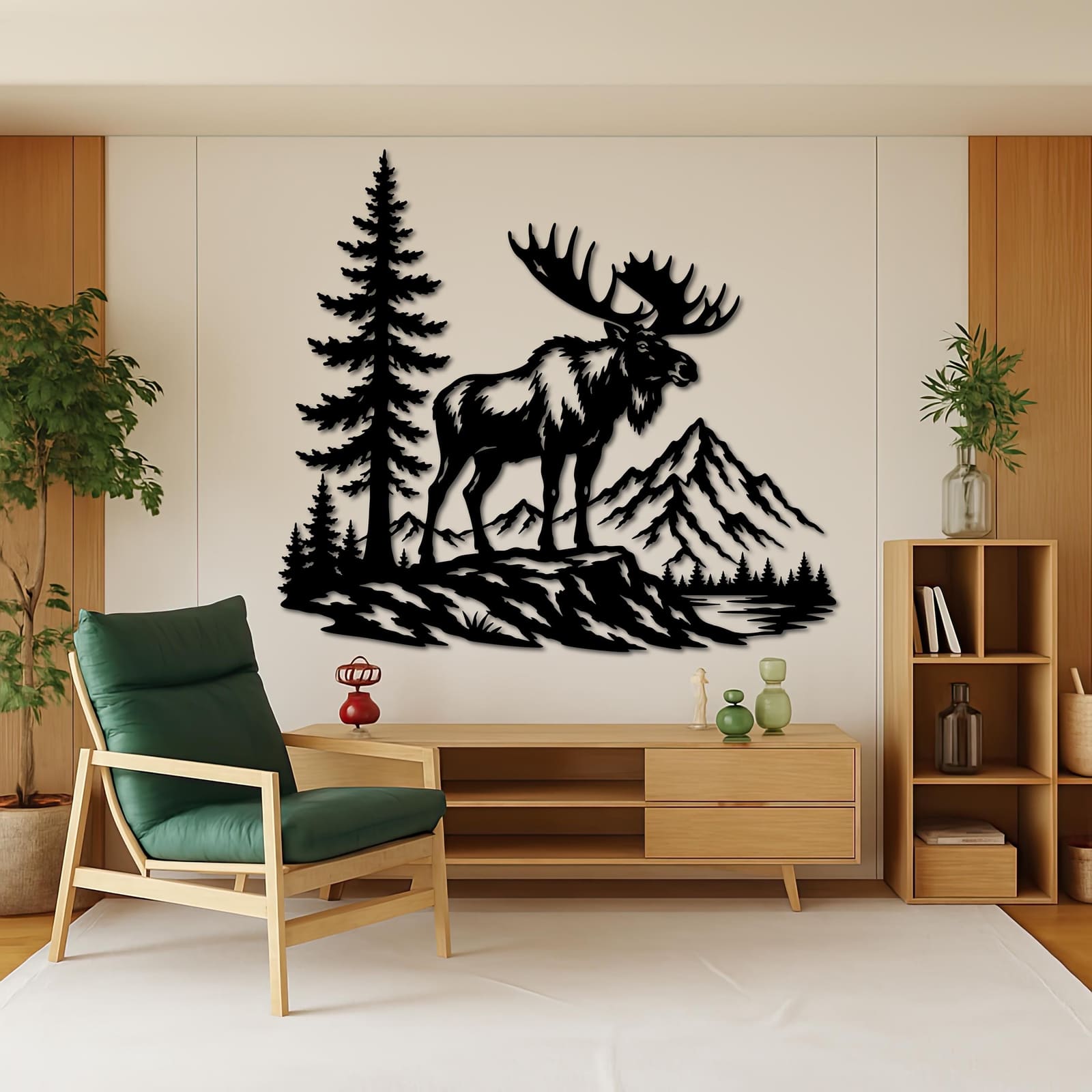 Art Mural Metalik – Moose – punim artizanal çeliku nga AR-TI Atelier – foto 9