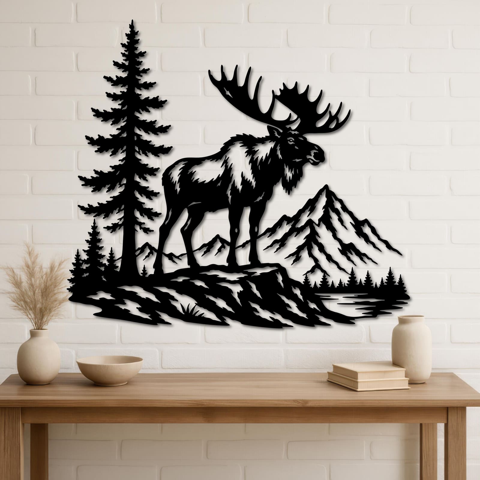 Art Mural Metalik – Moose – punim artizanal çeliku nga AR-TI Atelier – foto 10