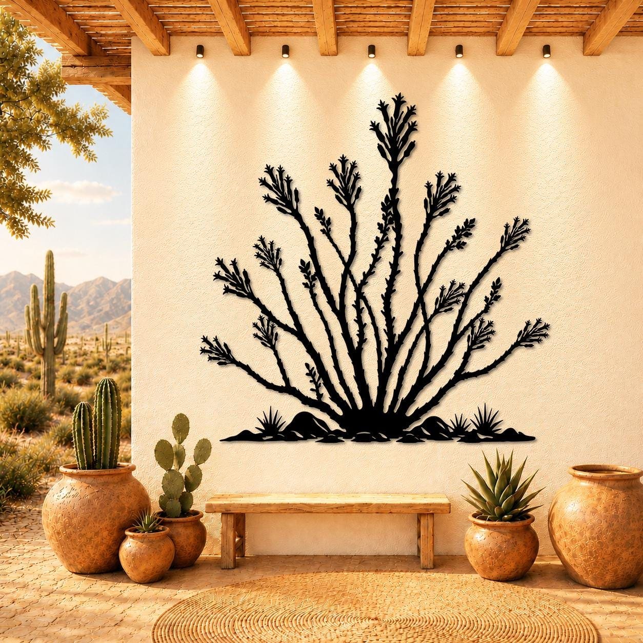 Art Mural Metalik – Ocotillo – punim artizanal nga AR-TI Atelier