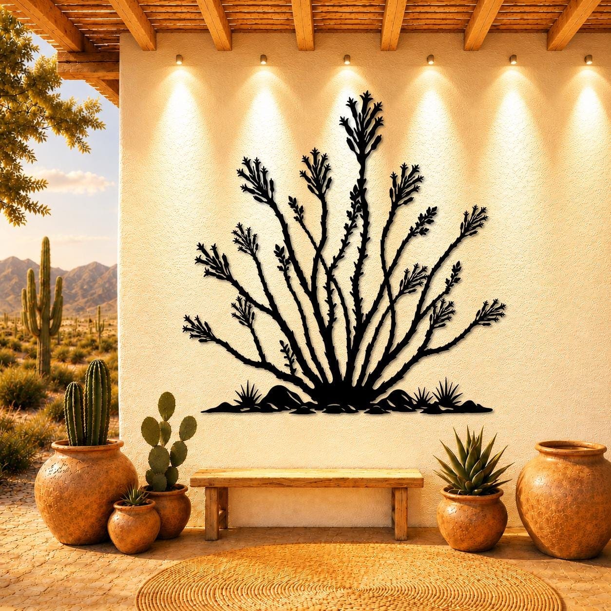 Art Mural Metalik – Ocotillo – punim artizanal çeliku nga AR-TI Atelier – foto 5