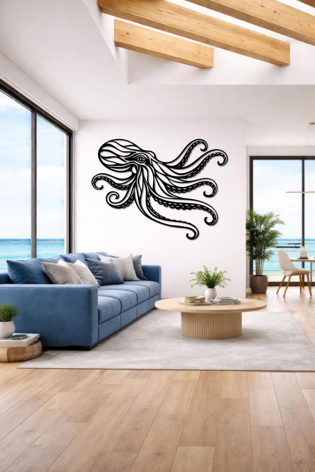 Art Mural Metalik – Oktapodi – punim artizanal nga AR-TI Atelier